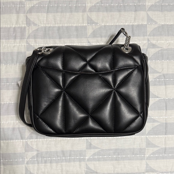 Coach Quilted Black Bag with Silver Chain - Picture 2 of 6